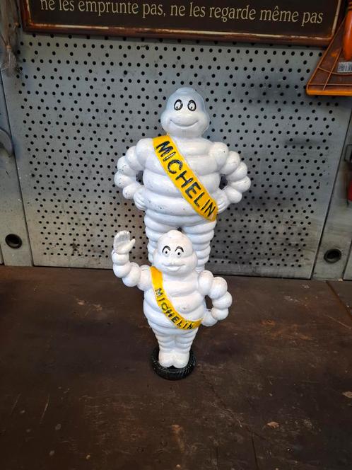 Deux Bibendom Michelin en fonte, Verzamelen, Merken en Reclamevoorwerpen, Zo goed als nieuw, Reclamebord, Ophalen of Verzenden