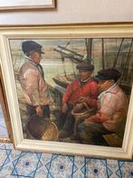 Vissers Pierre Verbeke olie op doek 100cmx100cm, Antiek en Kunst, Ophalen