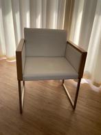 Design clubzetel stoelen metaal/hout/kunstleder. 3 stuks, Ophalen, Zo goed als nieuw, Wit, Metaal