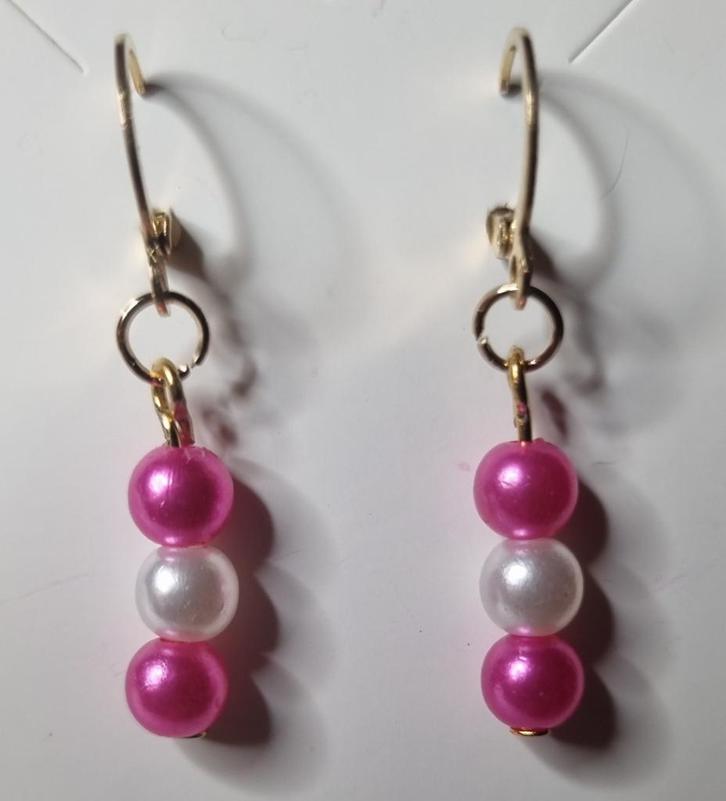 Boucles d'oreilles perles, Bijoux, Sacs & Beauté, Boucles d'oreilles, Neuf, Pendantes, Or, Rose, Enlèvement ou Envoi