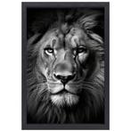 Toile Lion noir et blanc + cadre à pâtisserie 50x70cm, Maison & Meubles, Accessoires pour la Maison | Peintures, Dessins & Photos