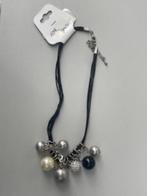 Halsketting  zwart/parels/strass/nieuw, Handtassen en Accessoires, Kettingen, Ophalen, Nieuw, Zwart, Met strass