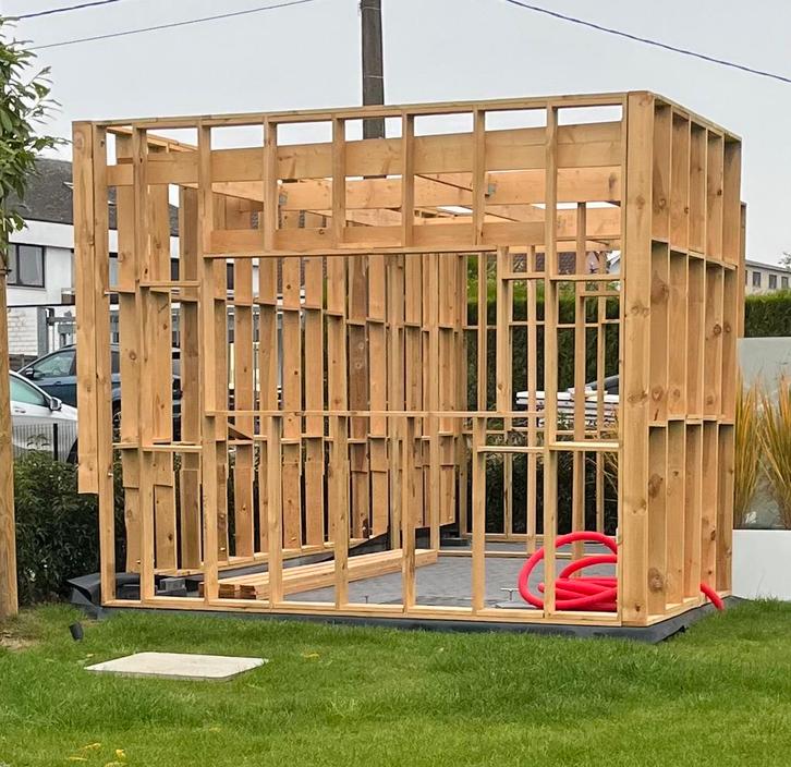 Constructie voor Lounge/opbergruimte, Tuin en Terras, Tuinhuizen, Zo goed als nieuw, Tuinhuis, Hout, Met overkapping, Ophalen