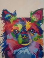 Peinture à l'huile pop art Chihuahua (60x80cm), Antiquités & Art, Enlèvement ou Envoi