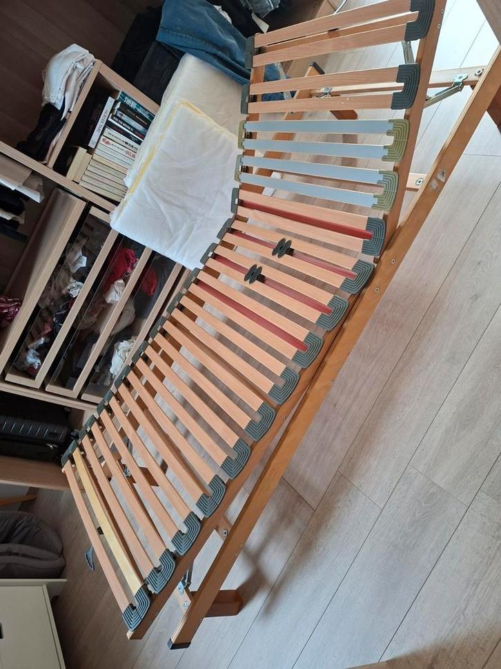 Bedframe met boxspring Verstelbare rugleuning en poten., Huis en Inrichting, Slaapkamer | Matrassen en Bedbodems, Zo goed als nieuw