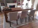 4 nieuwe kwaliteits stoelen, Huis en Inrichting, Ophalen, Hout, Overige kleuren, Taupe stoelen Hoffz landelijke houten lage rugleuning