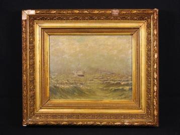Olieverf Zeezicht Hippolyte Prat 1896 beschikbaar voor biedingen