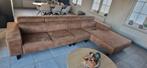 Cognac kleurige zetel (3m50 breed), Huis en Inrichting, Ophalen, Gebruikt, 125 tot 150 cm, Hoekbank