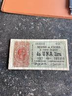Billet de 1 lire 1893 rare !, Enlèvement ou Envoi, Italie