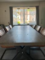 Stone grey houten tafel te koop, Huis en Inrichting, Tafels | Eettafels, Ophalen, Gebruikt