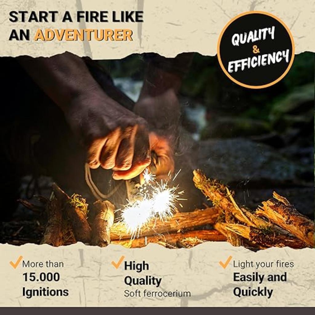 silex de survie | Tige en magnésium | Nouveau, -, -, Autres types, Ours furtif