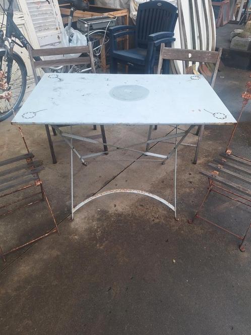 Metalen opplooibare tuintafel, Tuin en Terras, Tuintafels, Zo goed als nieuw, Ophalen