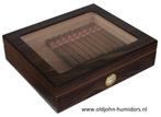 H15 HUMIDOR WALNOOT EDITION GROOT VENSTER MERKHUMIDOR ANGELO, Verzenden, Nieuw, Tabaksdoos of Verpakking