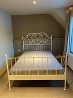 IKEA bed van wit staal, Ophalen, Wit, Tweepersoons, 140 cm