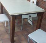 Eiken uittrekbare tafel langs beide kanten, Maison & Meubles, Tables | Tables de salon, 100 à 150 cm, Chêne, Rectangulaire, 75 cm ou plus