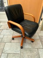 Lederen bureau stoel, Ergonomisch, Gebruikt, Bureaustoel, Zwart