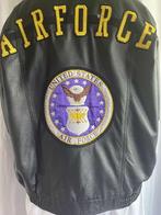 Veste vintage en cuir USA 'United States Airforce, Verzenden, Zo goed als nieuw, Zwart