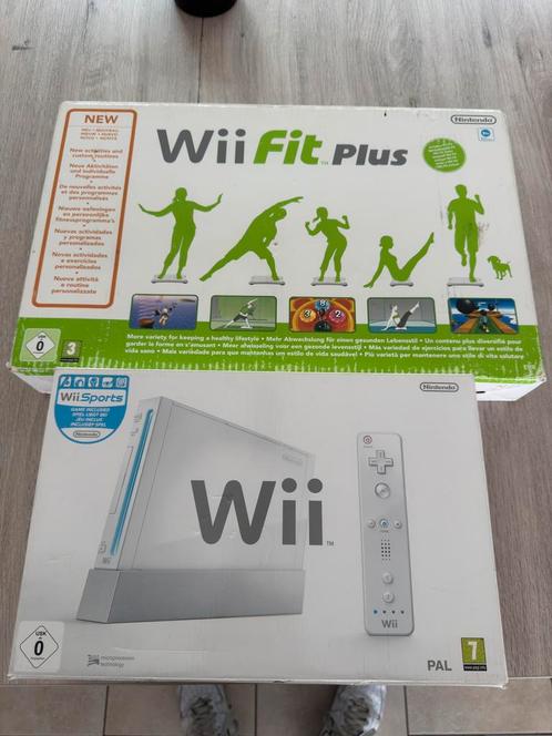 Nintendo Wii + Wii balance board, Games en Spelcomputers, Spelcomputers | Nintendo Wii, Gebruikt, Met 1 controller, Met games