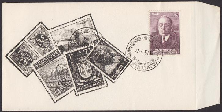 1957 - BELGIË - Cover 15 jaar Union Philatélique Marchiennes, Postzegels en Munten, Postzegels | Europa | België, Postfris, Frankeerzegel