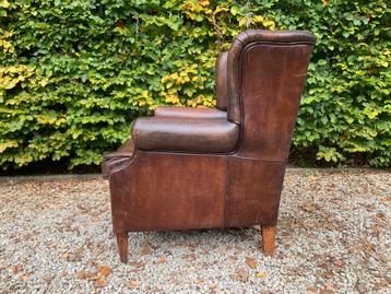 Schaapleren OorFauteuil uniek karakter in goede staat! beschikbaar voor biedingen