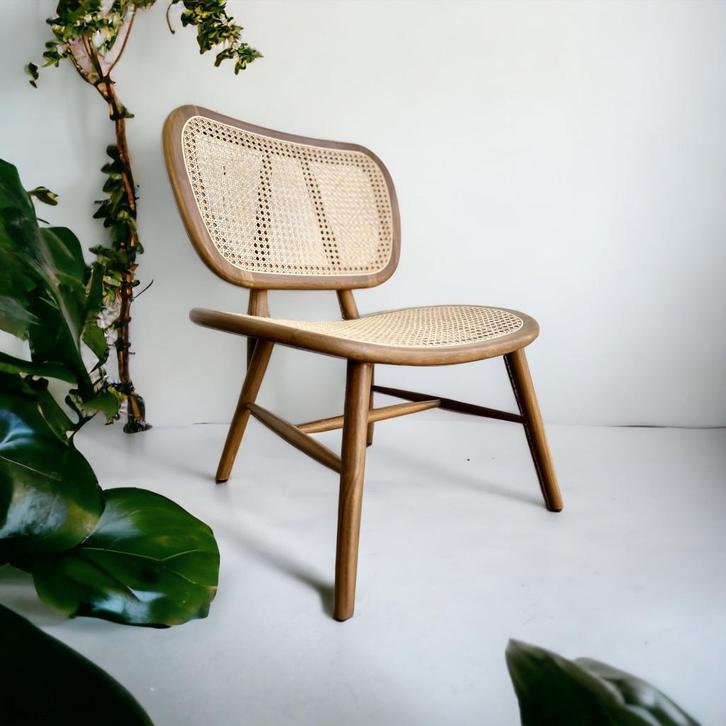 Retro rotan lounge stoel / fauteuil / éénzit, Antiek en Kunst, Antiek | Meubels | Stoelen en Sofa's, Ophalen of Verzenden