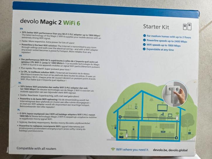 Devolo Magic 2 - Powerline- adapter - starter kit - wifi 6 B, Computers en Software, Overige Computers en Software, Ophalen of Verzenden