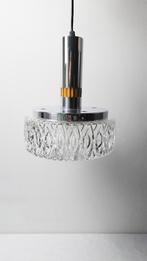 Space-age lamp - Hanglamp van chroom en glas - jaren 1970, Huis en Inrichting, Lampen | Hanglampen, Ophalen of Verzenden, Zo goed als nieuw
