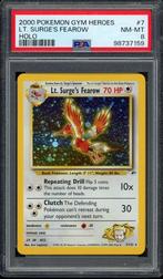 Lt. Surge's Fearow Holo PSA 8- 7/132 Gym Heroes 2000, Hobby en Vrije tijd, Verzamelkaartspellen | Pokémon, Verzenden, Zo goed als nieuw