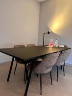 Tafel Hay zwart met 6 bijpassende stoelen alles voor 500€, 100 tot 150 cm, 50 tot 100 cm, Zo goed als nieuw, Vijf personen of meer
