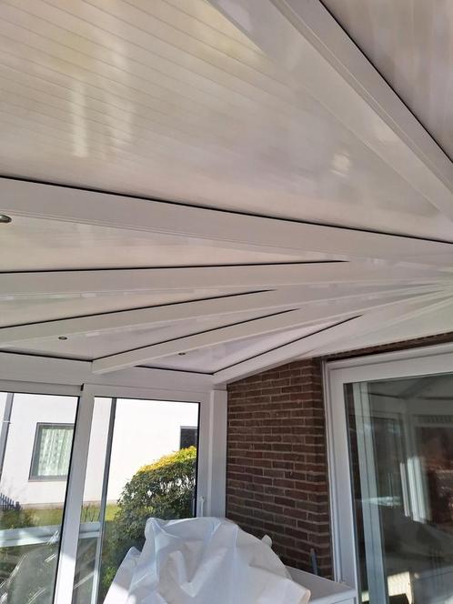 mooie witte aluminium veranda met dubbele beglazing,, Tuin en Terras, Overkappingen, Zo goed als nieuw, Veranda, Ophalen