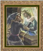 huile sur toile les amants signe antoine serneels, Antiek en Kunst, Kunst | Schilderijen | Klassiek, Ophalen of Verzenden