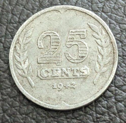 Nederland  25 Cents Duitse bezetting 1942, Postzegels en Munten, Munten | Nederland, Losse munt, 25 cent, Ophalen of Verzenden