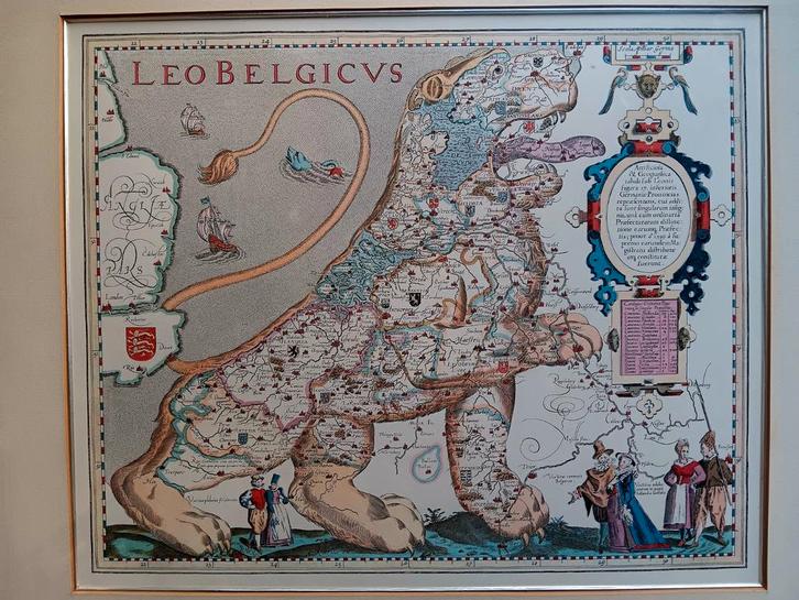 Reproductie Leo Belgicus, Antiek en Kunst, Antiek | Boeken en Manuscripten, Ophalen of Verzenden