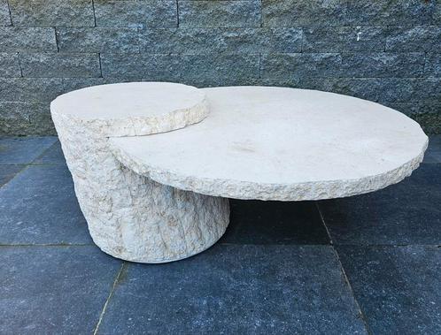 Maitland Smith salontafel van mactan stone &  travertin, Huis en Inrichting, Overige Huis en Inrichting, Gebruikt, Ophalen of Verzenden
