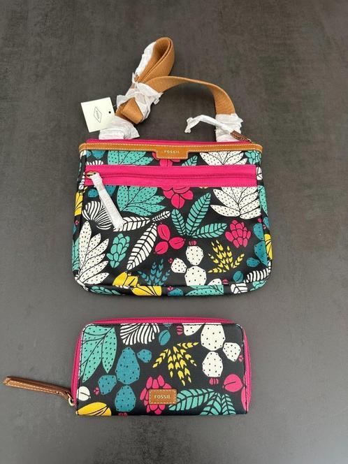Ensemble sac bandoulière et portefeuille Fossil - Neuf, Handtassen en Accessoires, Tassen | Damestassen, Nieuw, Handtas, Overige kleuren