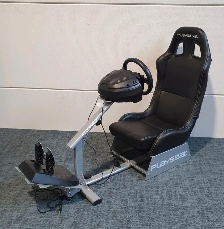 Playseat zwart leer + Thrustmaster T300 RS, Games en Spelcomputers, Games | Sony PlayStation 5, Refurbished, Ophalen