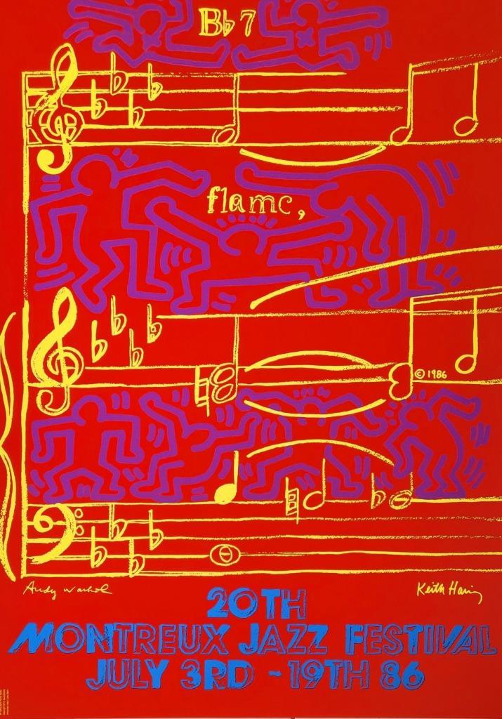 Andy Warhol & Keith Haring - Montreux Jazz Festival, Antiek en Kunst, Kunst | Litho's en Zeefdrukken, Verzenden