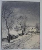 Gies Cosyns, Winter 1961, houtskool, 48 x 38 cm, Antiek en Kunst, Ophalen