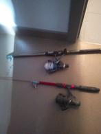 Quatre lignes de pêche, deux bâtons fixes, deux avec bâton, Comme neuf, Enlèvement, Ligne de pêche
