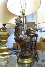 Retro Mid century modern messing haan staanlamp, Antiek en Kunst, Ophalen of Verzenden, Koper