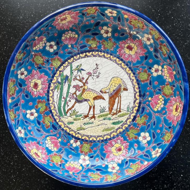 Plat Emaux de Louvière, Antiquités & Art, Curiosités & Brocante, Enlèvement ou Envoi