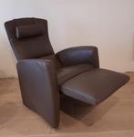 relaxzetel bruinleder-  merk Jori, Huis en Inrichting, Fauteuils, Ophalen, Minder dan 75 cm, Leer, Zo goed als nieuw