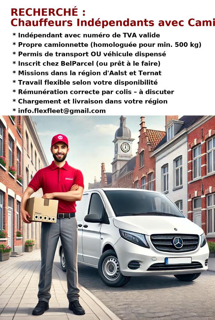 Zelfstandige chauffeurs met bestelwagen gezocht Ternat-Aalst, Vacatures, Vacatures | Chauffeurs