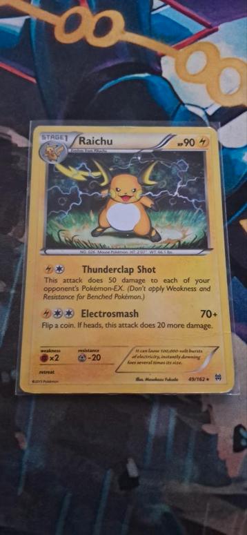 Raichu 49/162 Breakthrough Cracked Ice Holo Rare Pokemon Car beschikbaar voor biedingen