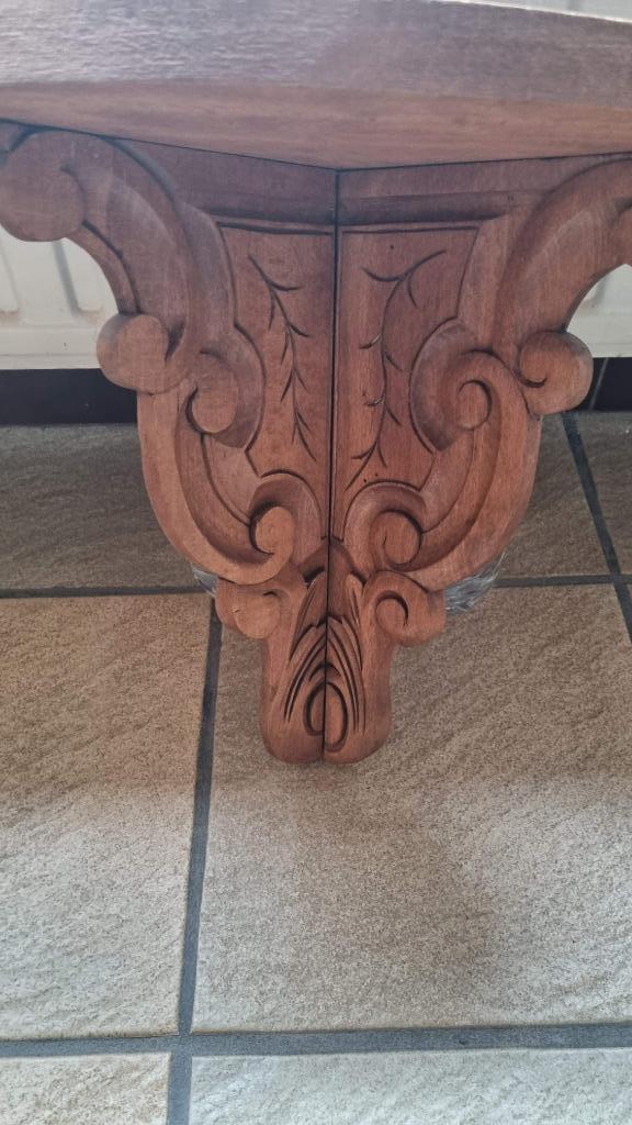 Houten hoekconsole, Huis en Inrichting, Woonaccessoires | Etagères, Zo goed als nieuw, Ophalen