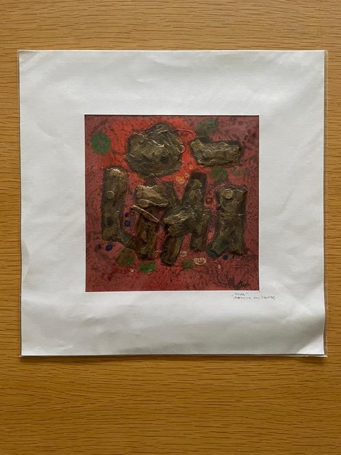 Peinture originale, technique mixte sur toile - Sjafri, Antiquités & Art, Art | Peinture | Abstraite, Enlèvement ou Envoi