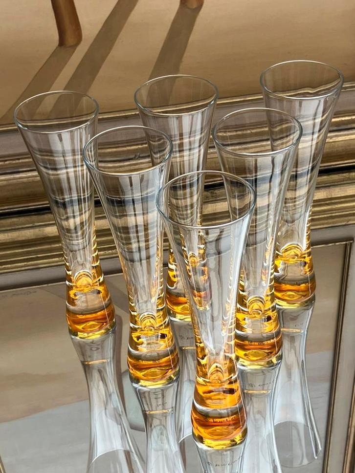 6 Veuve Clicquot Trendy Champagneglazen, VCP, Verzamelen, Glas en Drinkglazen, Gebruikt, Ophalen of Verzenden