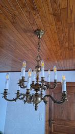 Lamp luster bronskleurig 12 armen, Huis en Inrichting, Lampen | Kroonluchters, Ophalen, Metaal