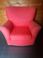 Rode zetel met afneembare hoes, Huis en Inrichting, Fauteuils, 75 tot 100 cm, Kunststof, Gebruikt, 75 tot 100 cm