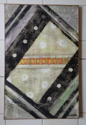 Fred Hommel, olie op doek, 91 x 60, Composition Abstraite beschikbaar voor biedingen